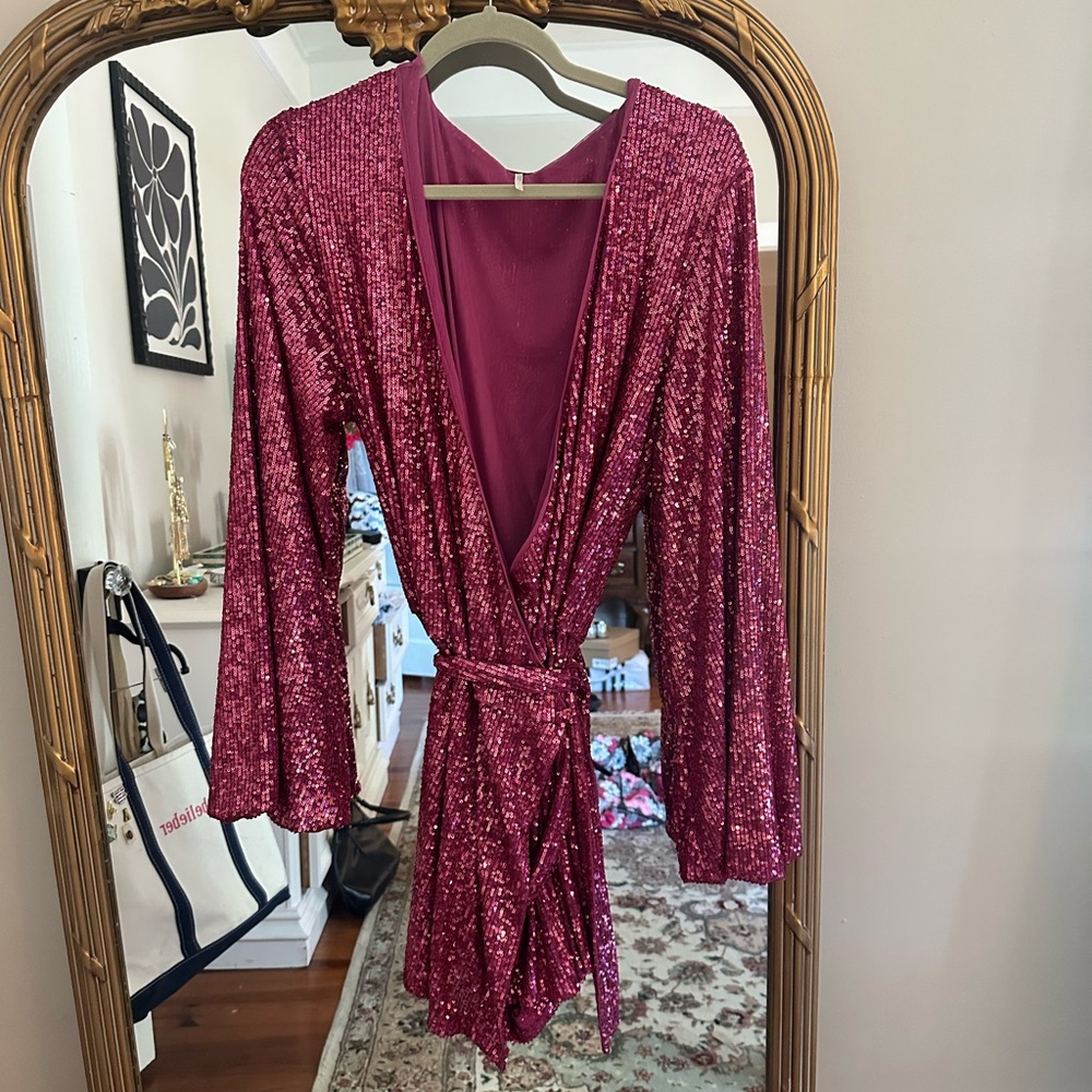 Free People Hot Pink Sequin Romper